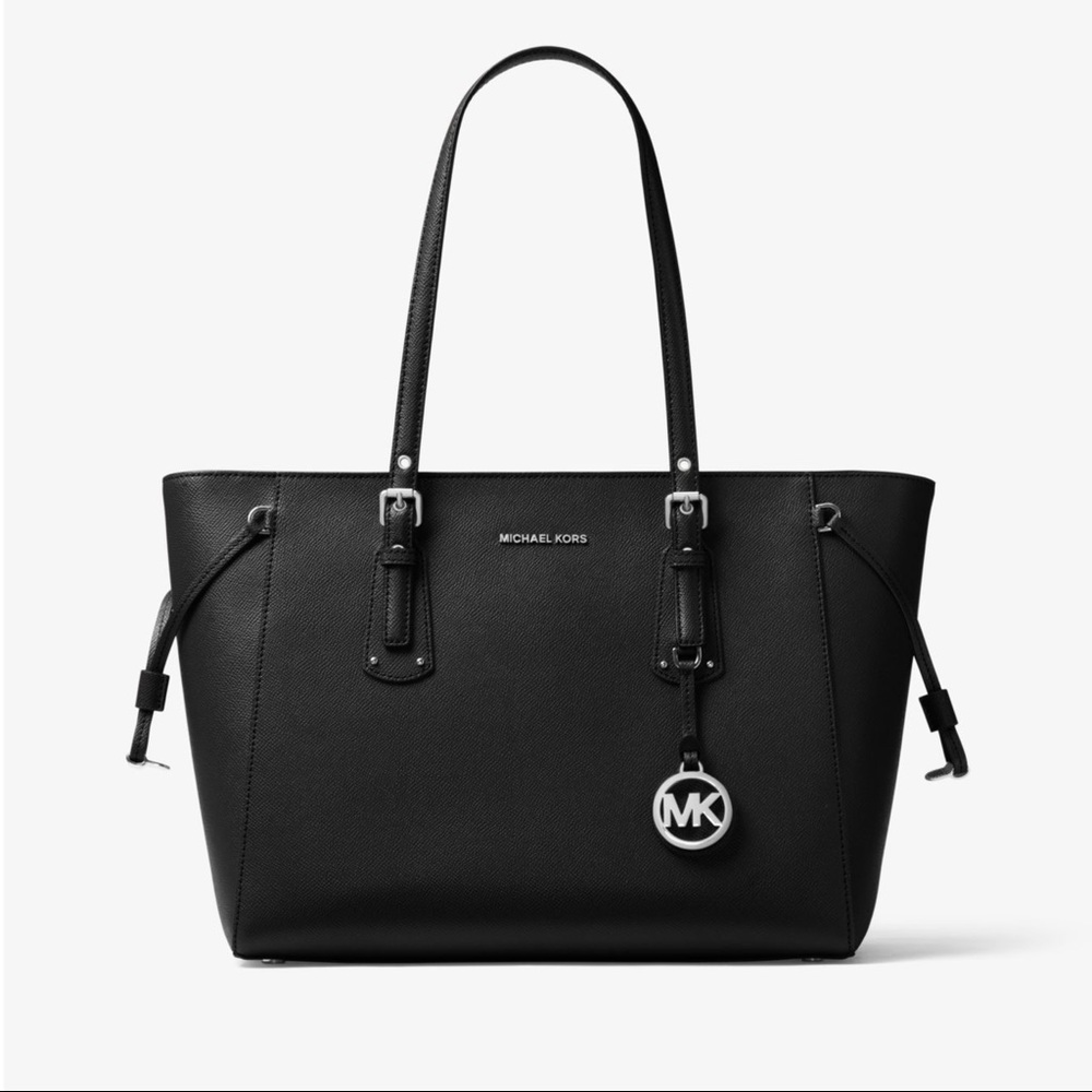 Michael Kors Voyager Medium Crossgrain Leather Tote Bag